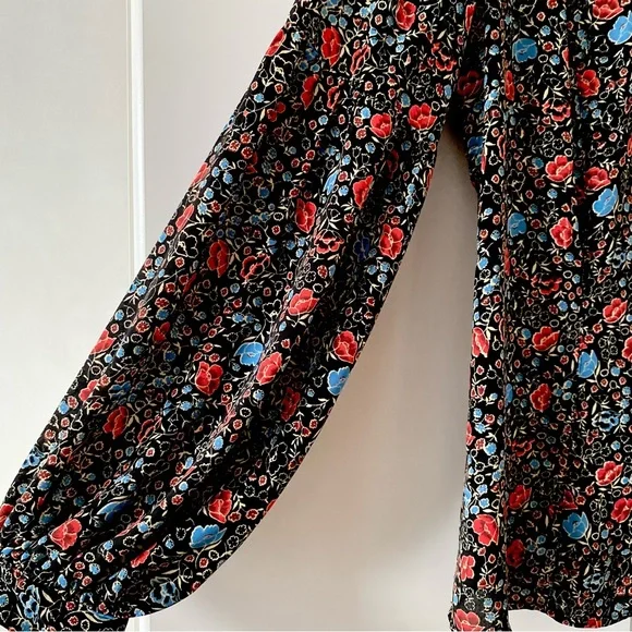 Free People Floral Collared Ruffle-neck Blouse - Picture 6 of 8